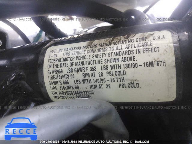 2004 KAWASAKI VN800 B JKBVNCB144B522600 зображення 9