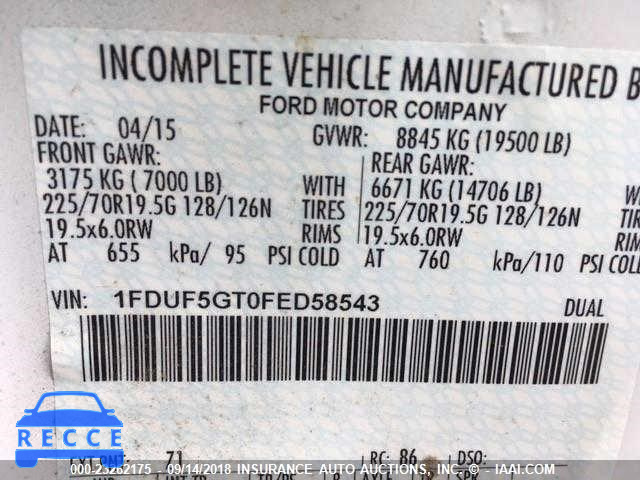 2015 FORD F550 SUPER DUTY 1FDUF5GT0FED58543 image 7