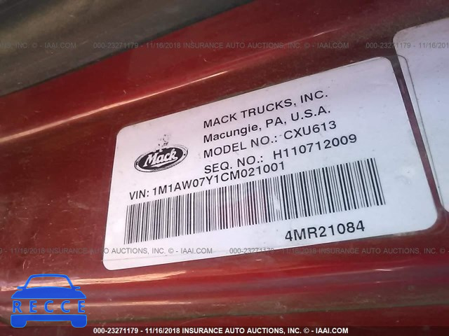 2012 MACK CXU613 CXU600 1M1AW07Y1CM021001 зображення 8