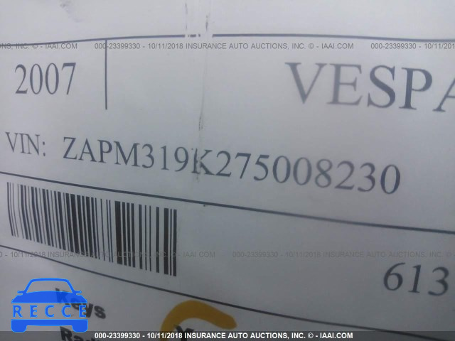 2007 VESPA GRANTURISMO 200 ZAPM319K275008230 image 9