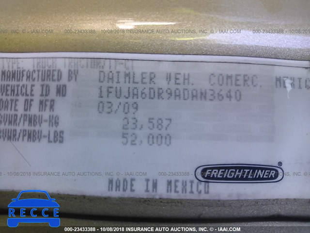 2010 FREIGHTLINER COLUMBIA COLUMBIA 1FUJA6DR9ADAN3640 image 9
