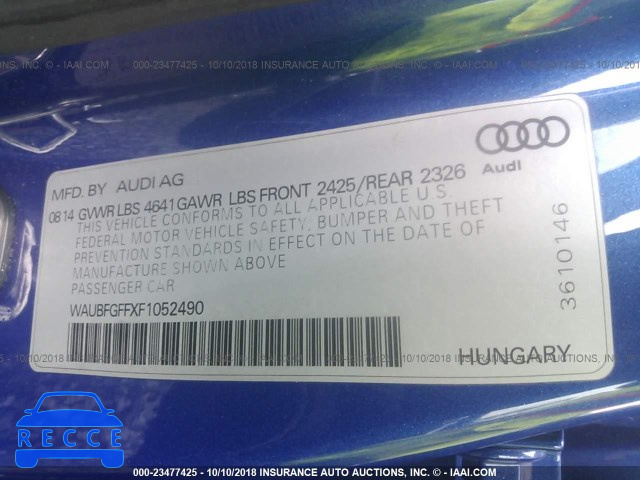 2015 AUDI S3 PREMIUM PLUS WAUBFGFFXF1052490 Bild 8