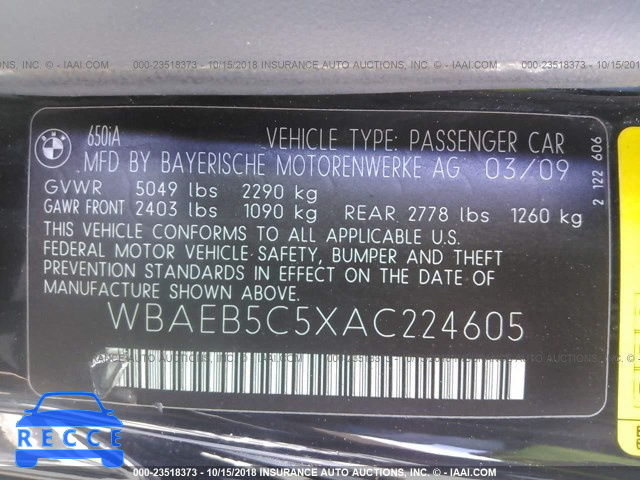 2010 BMW 650 I WBAEB5C5XAC224605 image 8
