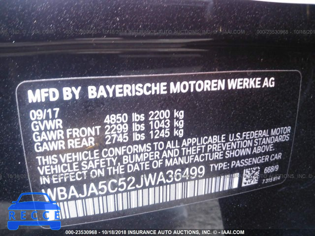 2018 BMW 530 I WBAJA5C52JWA36499 image 8