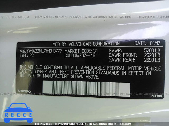 2017 VOLVO S90 T6/INSCRIPTION YV1A22ML7H1013777 image 8