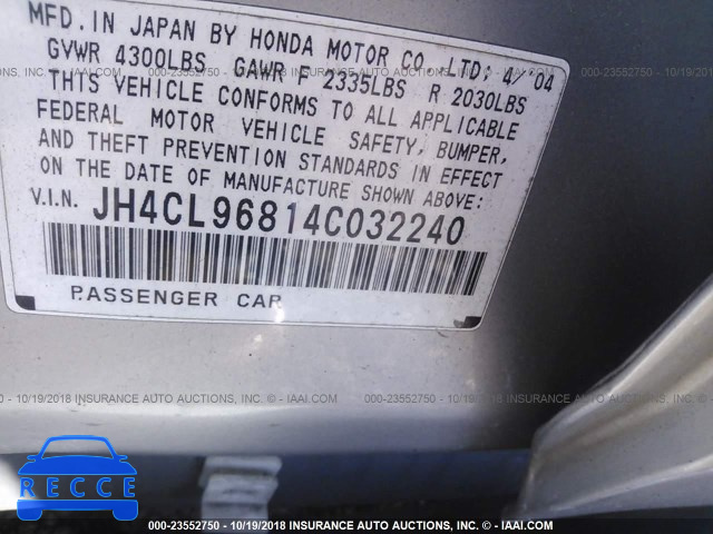 2004 ACURA TSX JH4CL96814C032240 image 8