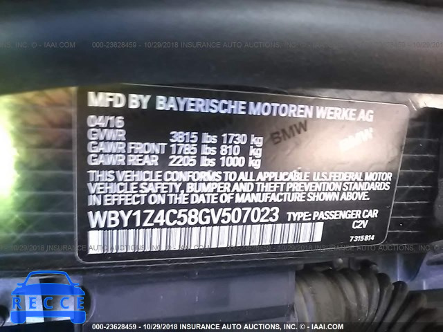 2016 BMW I3 REX WBY1Z4C58GV507023 image 8