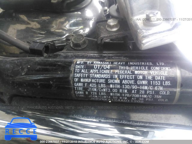 2004 KAWASAKI VN1600 A1 JKBVNKA124A011209 image 9