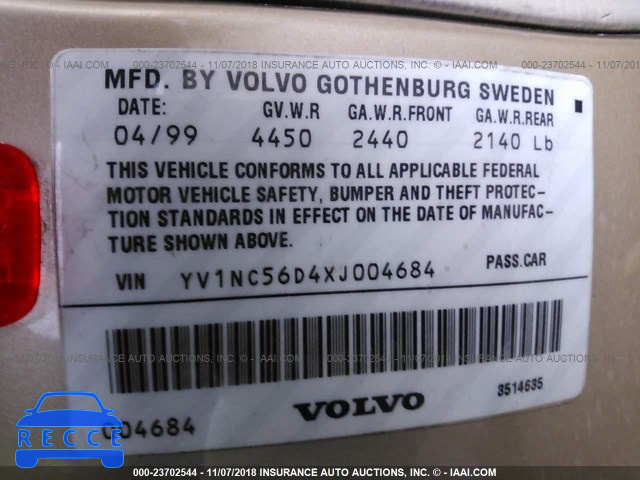 1999 VOLVO C70 TURBO YV1NC56D4XJ004684 image 8