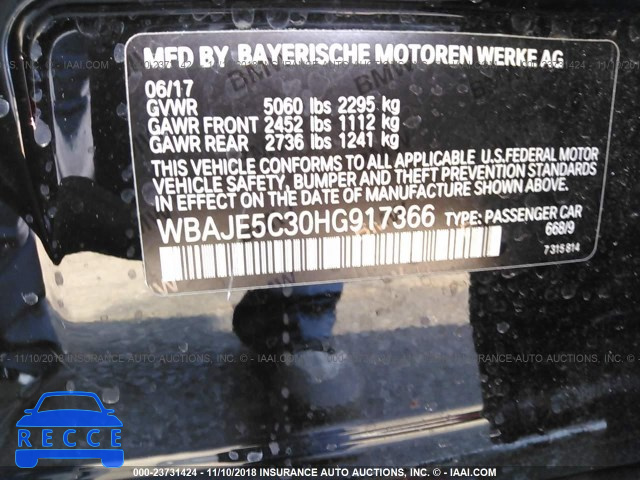 2017 BMW 540 I WBAJE5C30HG917366 зображення 8