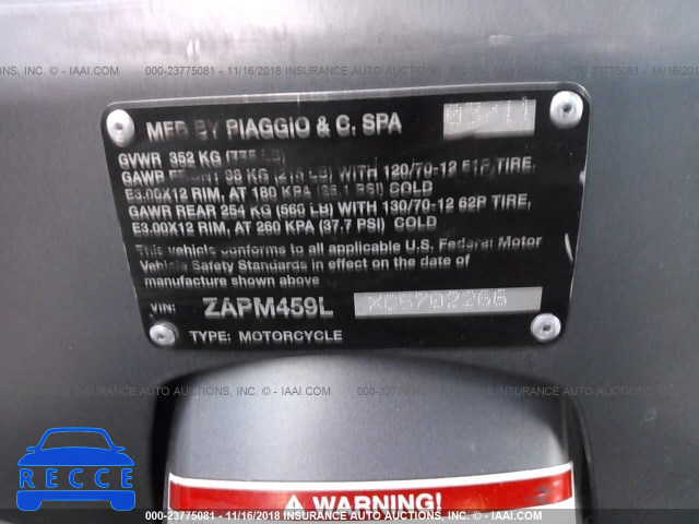 2012 VESPA GTS 300 SUPER ZAPM459LXC5702266 Bild 9