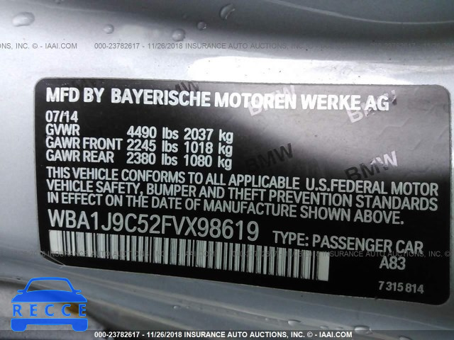 2015 BMW M235XI WBA1J9C52FVX98619 зображення 8