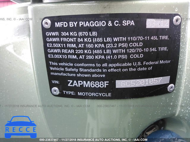 2012 VESPA LX 150IE ZAPM688F6C5201057 image 9