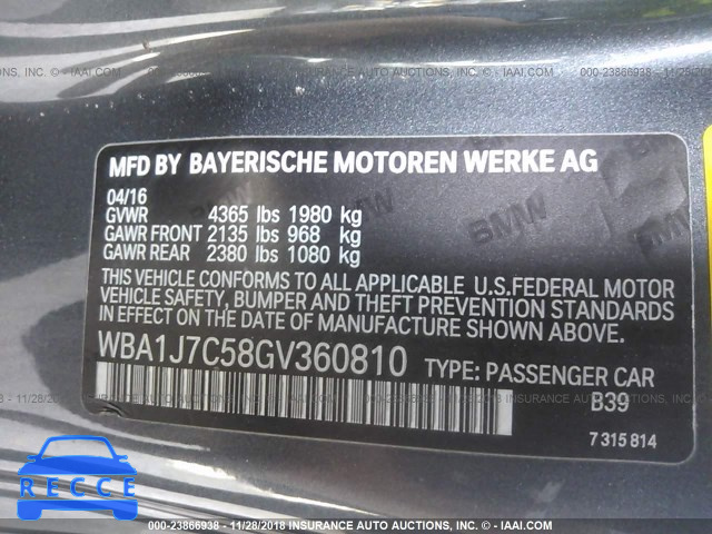 2016 BMW M235I WBA1J7C58GV360810 image 8