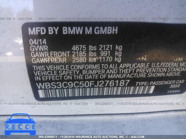 2015 BMW M3 WBS3C9C50FJ276187 зображення 8