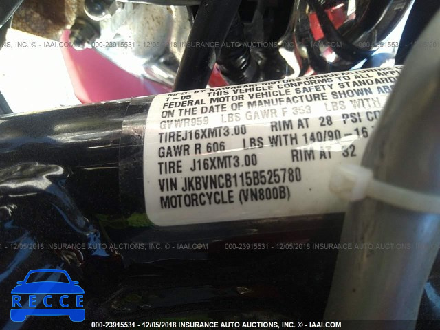 2005 KAWASAKI VN800 B JKBVNCB115B525780 зображення 9