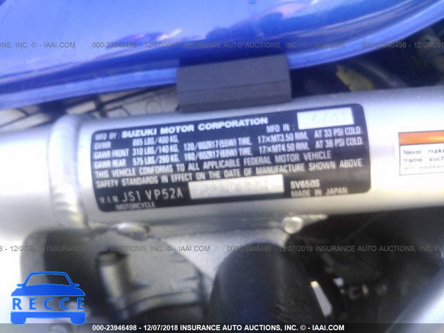 2002 SUZUKI SV650 S JS1VP52A922101401 image 9