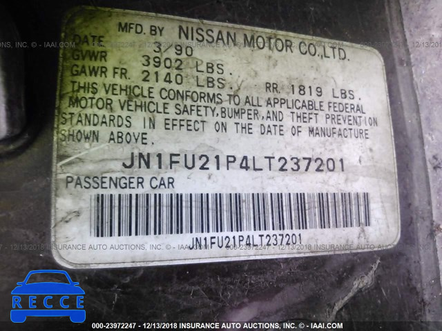 1990 NISSAN STANZA JN1FU21P4LT237201 image 8