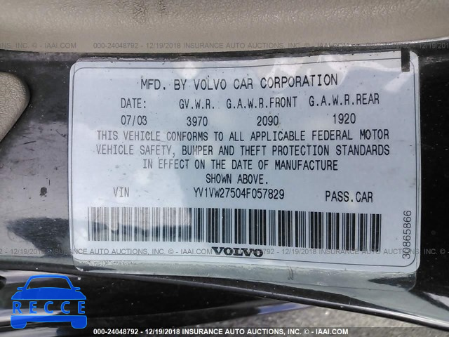 2004 VOLVO V40 1.9T YV1VW27504F057829 image 8