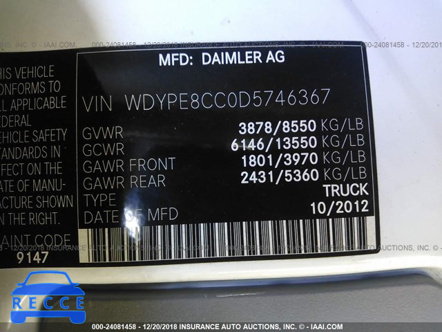 2013 FREIGHTLINER SPRINTER WDYPE8CC0D5746367 Bild 8