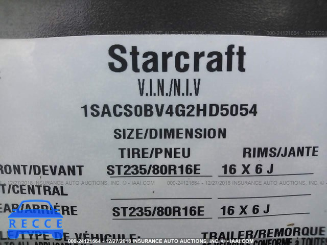 2016 STARCRAFT OTHER 1SACS0BV4G2HD5054 зображення 8