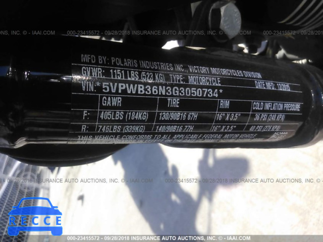 2016 VICTORY MOTORCYCLES HIGH-BALL 5VPWB36N3G3050734 image 9