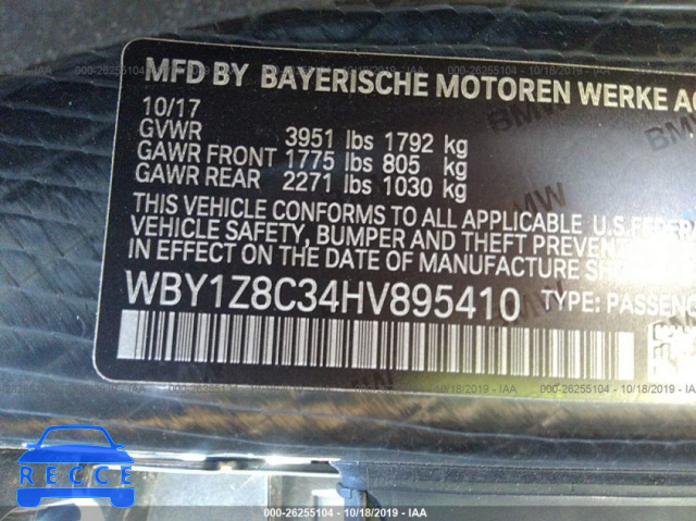 2017 BMW I3 REX WBY1Z8C34HV895410 зображення 8