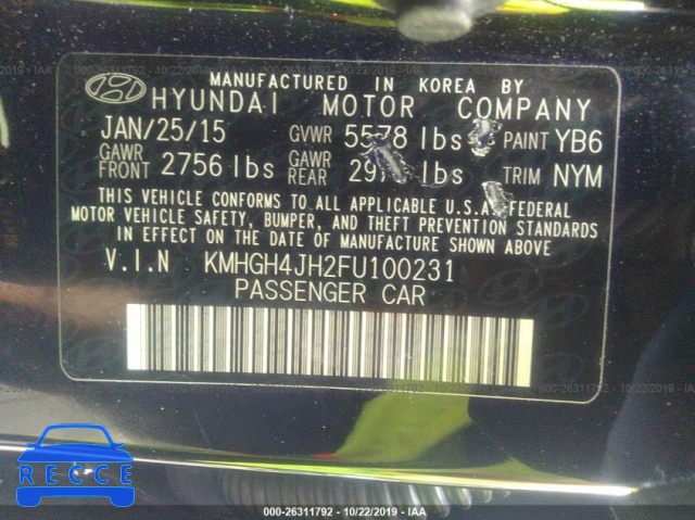 2015 HYUNDAI EQUUS SIGNATURE/ULTIMATE KMHGH4JH2FU100231 image 8