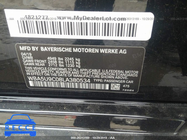 2020 BMW M340XI WBA5U9C08LA380534 image 8