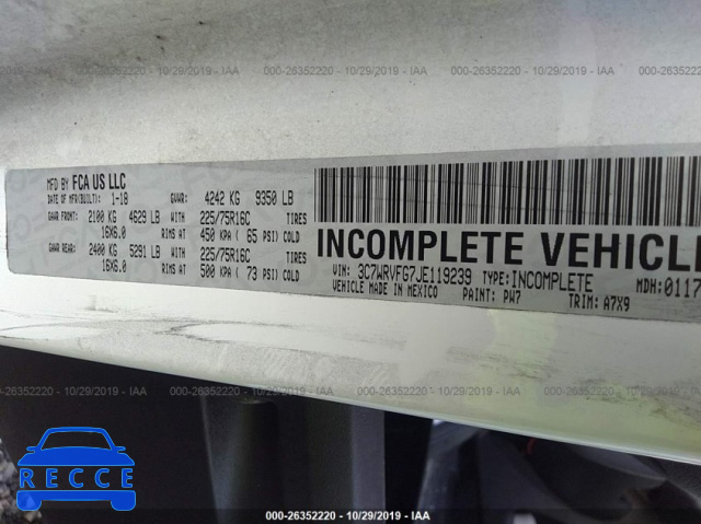 2018 RAM PROMASTER 3500 3C7WRVFG7JE119239 image 8
