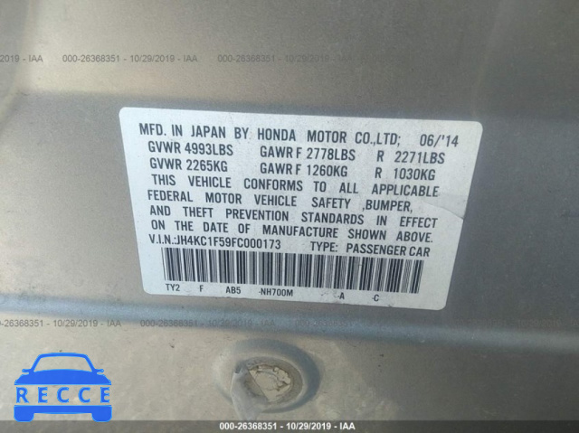 2015 ACURA RLX TECH JH4KC1F59FC000173 image 8