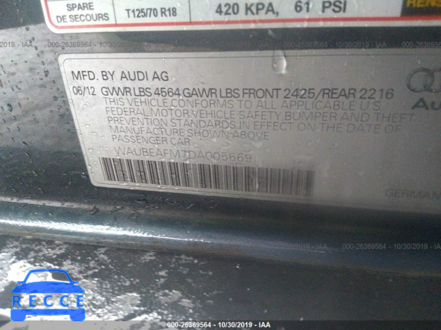 2013 AUDI A3 PREMIUM WAUBEAFM7DA005669 image 8