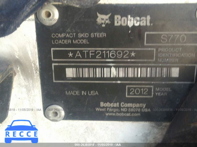 2012 BOBCAT S770 XXXXXXXXATF211692 Bild 8