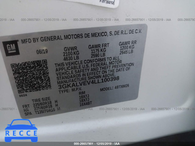 2020 GMC TERRAIN SLT 3GKALVEV4LL100398 image 8