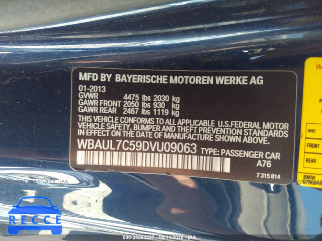 2013 BMW 1 SERIES 128I WBAUL7C59DVU09063 Bild 8