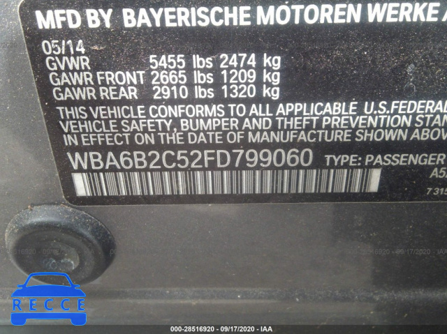 2015 BMW 6 SERIES 650I WBA6B2C52FD799060 зображення 8