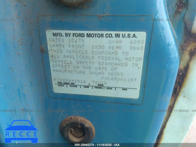 1976 FORD F100 F15YRA52918 image 8