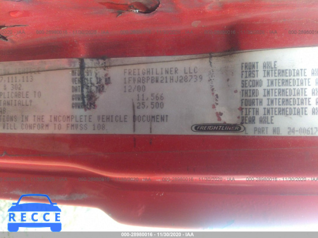2001 FREIGHTLINER MEDIUM CONVENTIONAL FL60 1FVABPBW21HJ28739 image 8