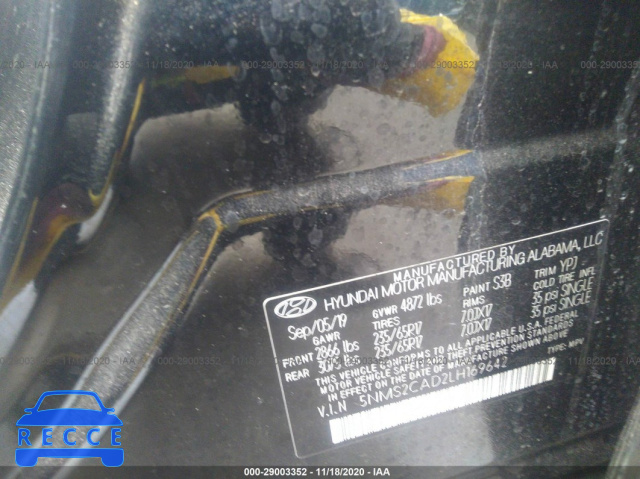 2020 HYUNDAI SANTA FE SE 5NMS2CAD2LH169642 image 8
