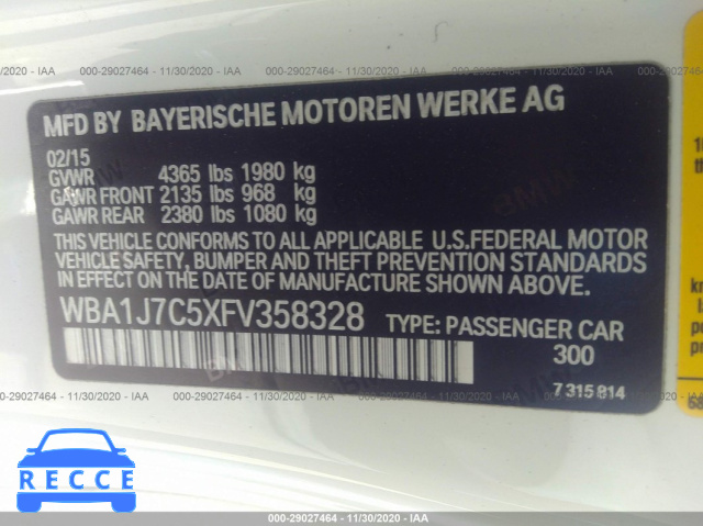 2015 BMW 2 SERIES M235I WBA1J7C5XFV358328 Bild 8