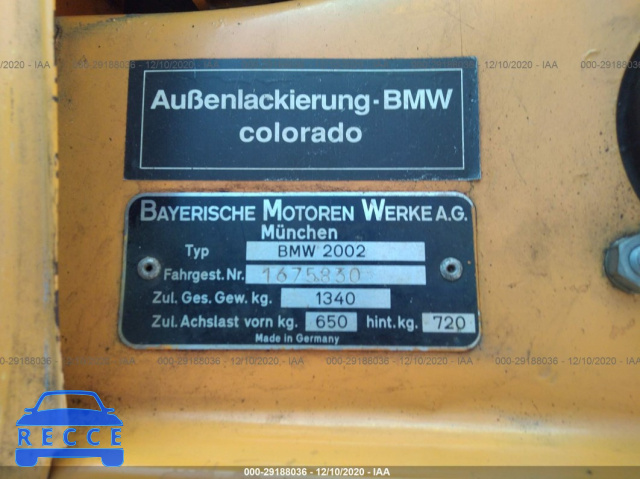 1970 BMW 2002 16758020 image 8
