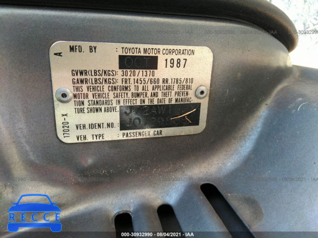 1988 TOYOTA MR2 T-BAR JT2AW15JXJ0129805 Bild 8