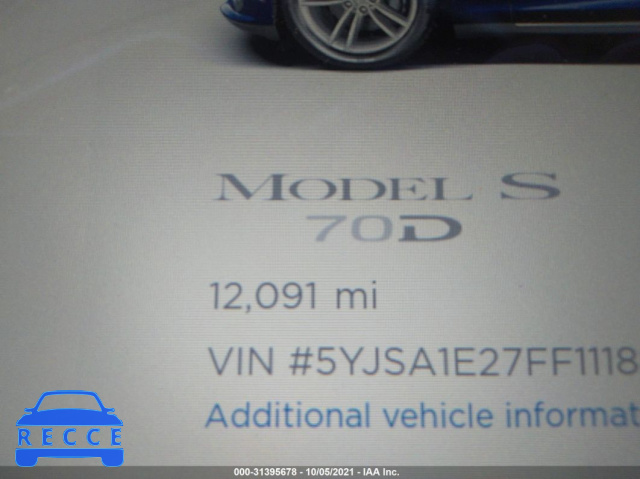 2015 TESLA MODEL S 85D/70D/90D/P90D 5YJSA1E27FF111886 image 6