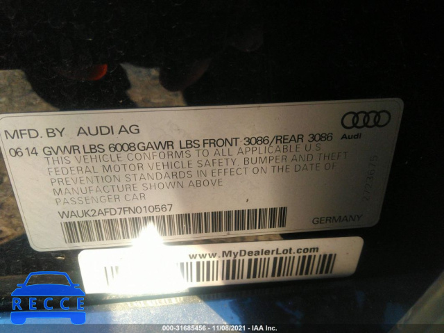 2015 AUDI S8  WAUK2AFD7FN010567 image 8