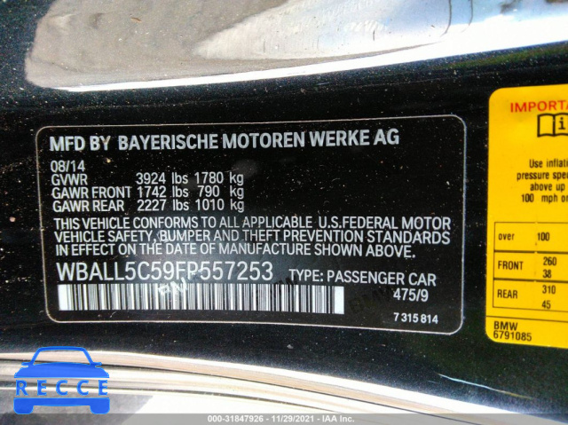 2015 BMW Z4 SDRIVE28I WBALL5C59FP557253 image 8