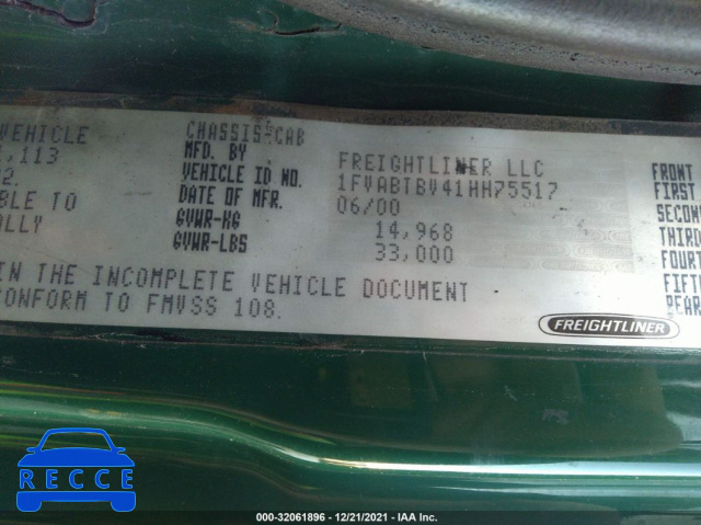 2001 FREIGHTLINER MEDIUM CONVENTIONAL FL70 1FVABTBV41HH75517 image 8