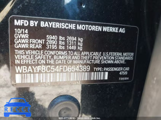 2015 BMW 750LI XDRIVE WBAYF8C54FD654389 зображення 8