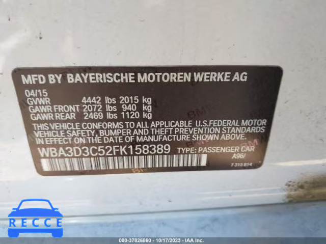 2015 BMW 328D WBA3D3C52FK158389 image 8