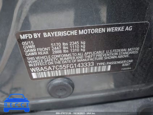 2015 BMW 528I XDRIVE WBA5A7C55FG143333 image 8