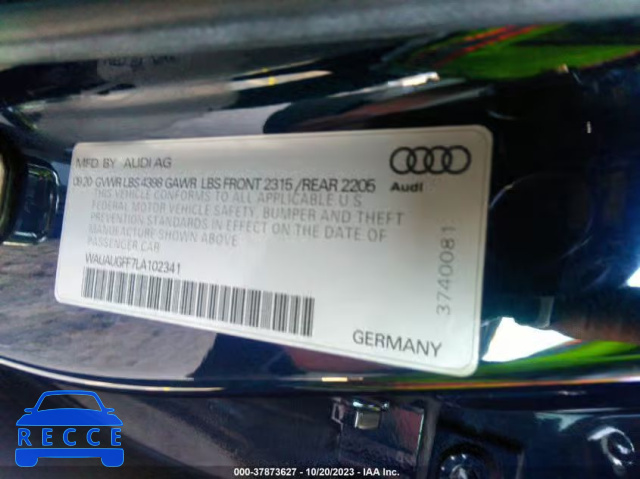 2020 AUDI A3 PREMIUM 40 TFSI FRONT-WHEEL DRIVE S TRONIC WAUAUGFF7LA102341 зображення 8